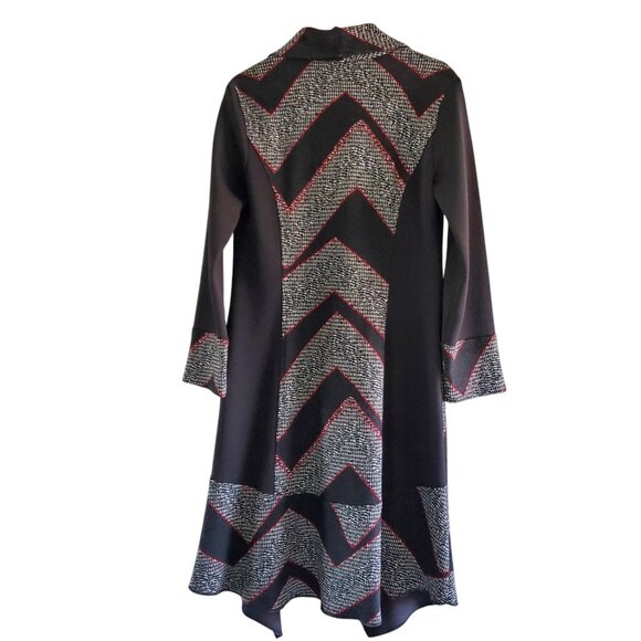 Mid-length Unique Blazer/Jacket in Black/Red/White Size Medium - Picture 5 of 11